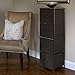 Household Essentials 2-Tier Storage Chest of Drawers Bronze Frame Wood Grain Top and 4 Brown Storage Bins with Natural Jute Trim