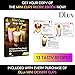 DLux 32 x 3 oz Mini Dessert Cups with Spoons, Square Slanted - Clear Plastic Parfait Appetizer Cup - Small Reusable Serving Bowl for Tasting Party Desserts Appetizers - With Recipe Ebook