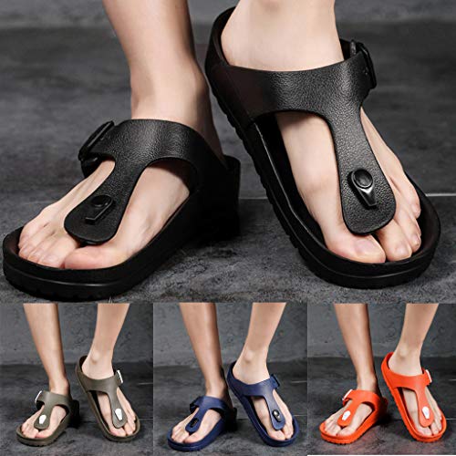 Corriee Mens Thong Sandals Summer Slippers Indoor Outdoor Flat Shoes Beach Flip Flops Green - Thumbnail 4