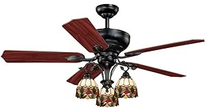 Indoor Ceiling Fans 3 Light Fixtures With Oil Shale Finish Steel