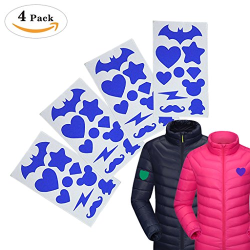 Formemory Down Jacket Tenacious Fabric Repair Patches, First Aid Self-adhesive Nylon for Jackets(4Pack) (Blue)