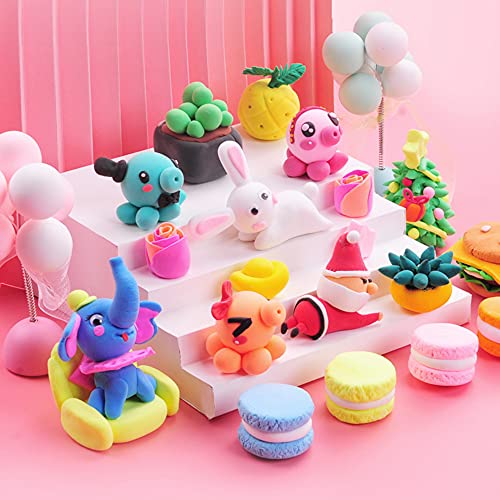 LotFancy Air Dry Clay Kit, 36 Colors Magic Modeling Clay for Kids Adults, Beginners, Accessories and Sculpting Tools, Air-Hardening, Non-Toxic, Soft and Lightweight