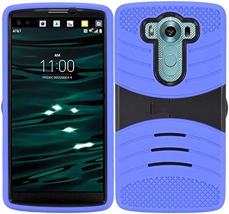 For LG V10 - UCASE Hybrid Heavy Duty Dual Layer with Silicon Rugged Shell Protective Phone Case Cover with Kickstand - Blue UCASE