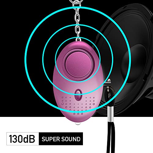 Sonkir Personal Alarm, 5 Pack 130dB Safesound Personal Alarm Keychain, Emergency Self Defense Electronic Device with LED Light for Women Kids and Elderly