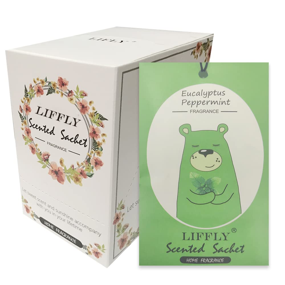 Photo 1 of LIFFLY 14 PCS Eucalyptus Peppermint Scented Sachets for Drawers and Closets Long-Lasting Gift Box