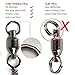 Dr.Fish Ball Bearing Swivels with Snap, Snap Swivels Fishing Tackle Stainless Saltwater & Freshwater Coast Lock Fishing Clips Terminal Tackle Line Lure Leader Connector Accesories