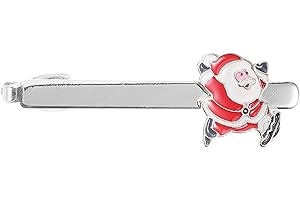TOYANDONA Santa Claus Tie Clip for Men Festive Alloy Necktie Clip Christmas Accessory for Banquets Parties and