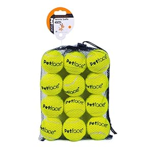 Petface Super Tennis Balls For Dogs, Throw and Fetch, Outdoor Exercise, 12 Pack