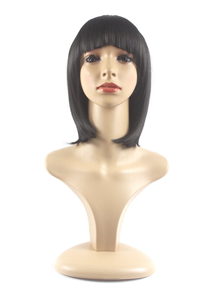 Xiaoyu 8"30cm Fashionable Neat Bangs BOB Short Wigs - Black
