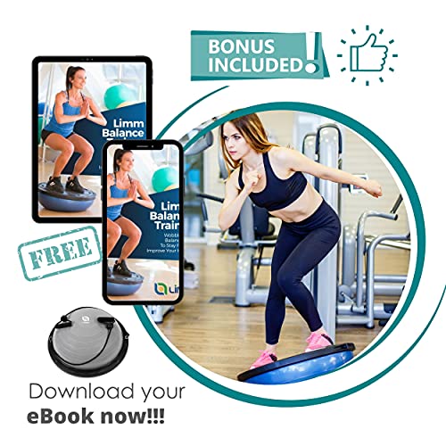 Limm Half Ball Balance Trainer Half Yoga Ball with Resistance Bands