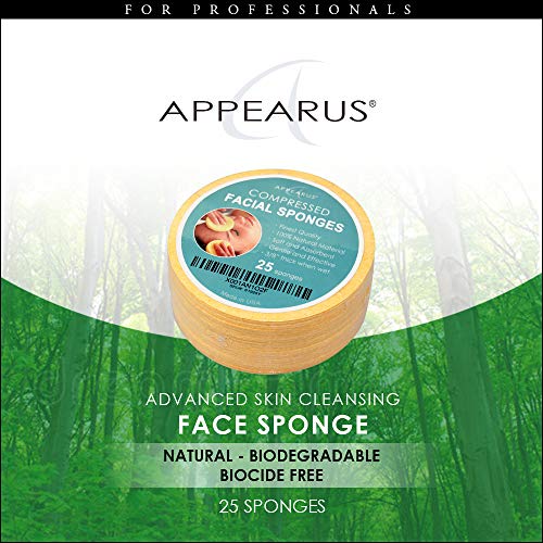 Face Sponge APPEARUS Compressed Cellulose Facial Sponges Made in