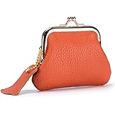 Cezesuja Mini Coin Purse Retro Small Leather Wallet Cash Coin Holder Organizer Clutch bag (Orange)