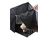 PETSFIT Dog Crate Cover,42 Inch Cover for Wire Dog Kennel, Single Door, Mesh Window, Flap On The Top and Back is Detachable，Black