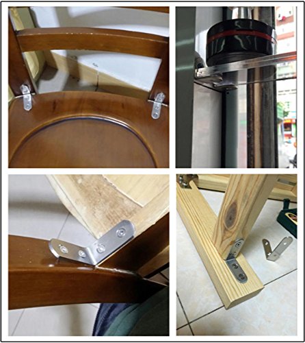 SANSUM 20pcs Corner Brace Bracket 1.6 inch Stainless Steel Brace Corner Steel Joint Right Angle Bracket Fastener with Screws