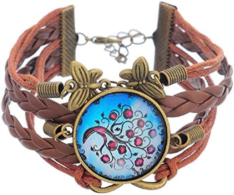 Sharefashion the Infinity Symbol Butterfly Tree Wax Wire Woven Bracelet Rope 19cm
