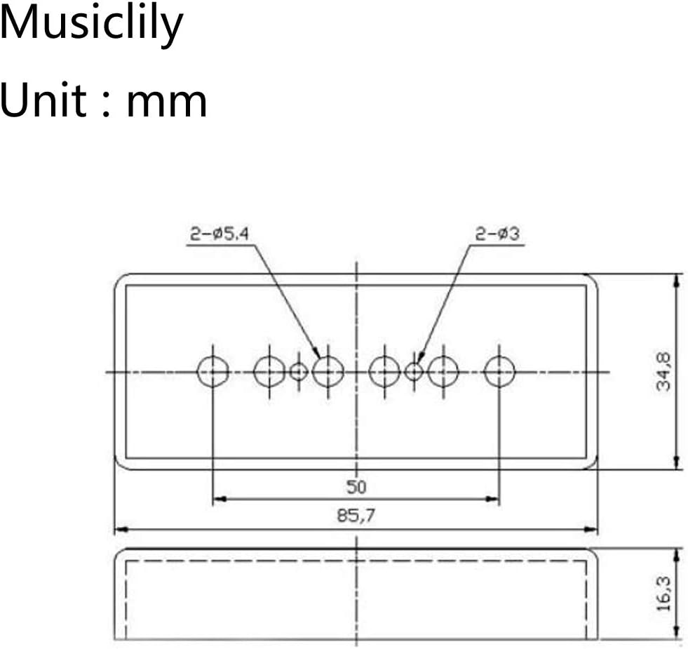Musiclily Pro Plastic 50mm P90 Soapbar Guitar Pickup Covers for Import LP SG Electric Guitar Cream(Set of 2) - Image 3