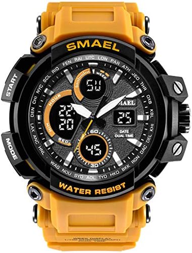 SMAEL Sport Watches Dual Time Display Clock Waterproof Shock Resistant Wristwatch Military Digital Watch Men