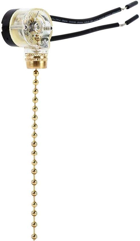 Pull Chain Switch Zing Ear ZE-109 Ceiling Fan Switch Ceiling Fan Light Lamp Replacement 2 Pack Brass - - 