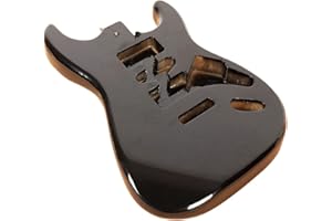 JD.MOON Electric Guitar Body for Fender Strat Guitar Accessory DIY Poplar Wood HSH Guitar Body Black Glossy