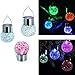 Egoelife 4 PCs Hanging Solar Colorful Self Discoloration Cracked Glass Ball Light for Courtyard Lawn Garden (4)