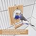 BLSMU Bird Mirror with Wooden Perch,Birdcage Fun Platform Stand Toysthumb 1