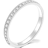 Jude Jewelers 3mm Stainless Steel Half Eternity Wedding Band Stackable Ring