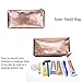 Amzbag Leather Toiletry Bag Travel Toiletry Organizer Portable Hanging Makeup Bag Dopp Kit & Shaving Cosmetic Bag for Women (Rose Gold)