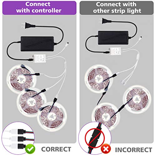 Elfeland LED Strip Lights 39.3ft, RGB Light Strip Kits Color Changing