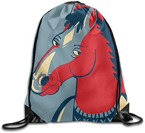 Bojack Horseman Time Drawstring Bag, Drawstring Backpack, Sport Bag, Gymsack, Sackpack, Shoulder Bags For Men Women Teenager Juvenile Adolescent, Size: 17 Inch X 14 Inch
