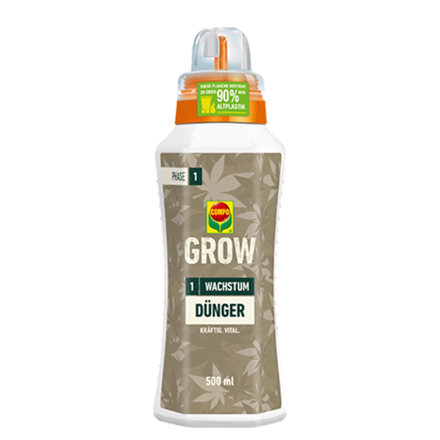 COMPO GROW Wachstum Dünger für Spezialkulturen - Dünger für Indoor & Outdoor - Spezialdünger für die Wachstumsphase - mineralisch - 500 ml, grün