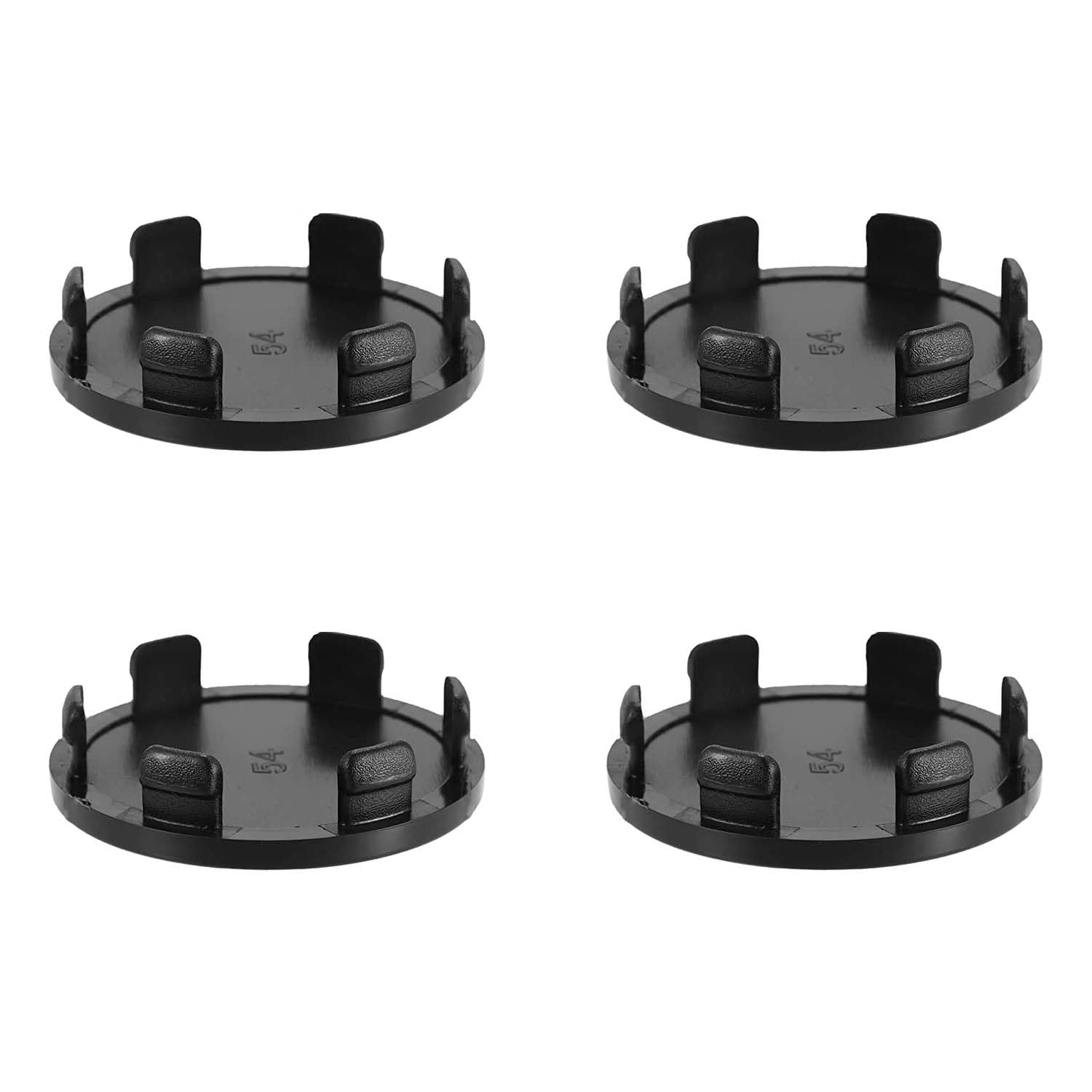 Photo 1 of 4pcs 54mm Dia Wheel Tyre Center Hub Caps Cover 6 Clips for Auto Vehicle (Black)