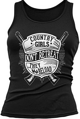 Sons Of Libery Tank Top: Country Girls Don't Retreat. They Reload. Womens BL.