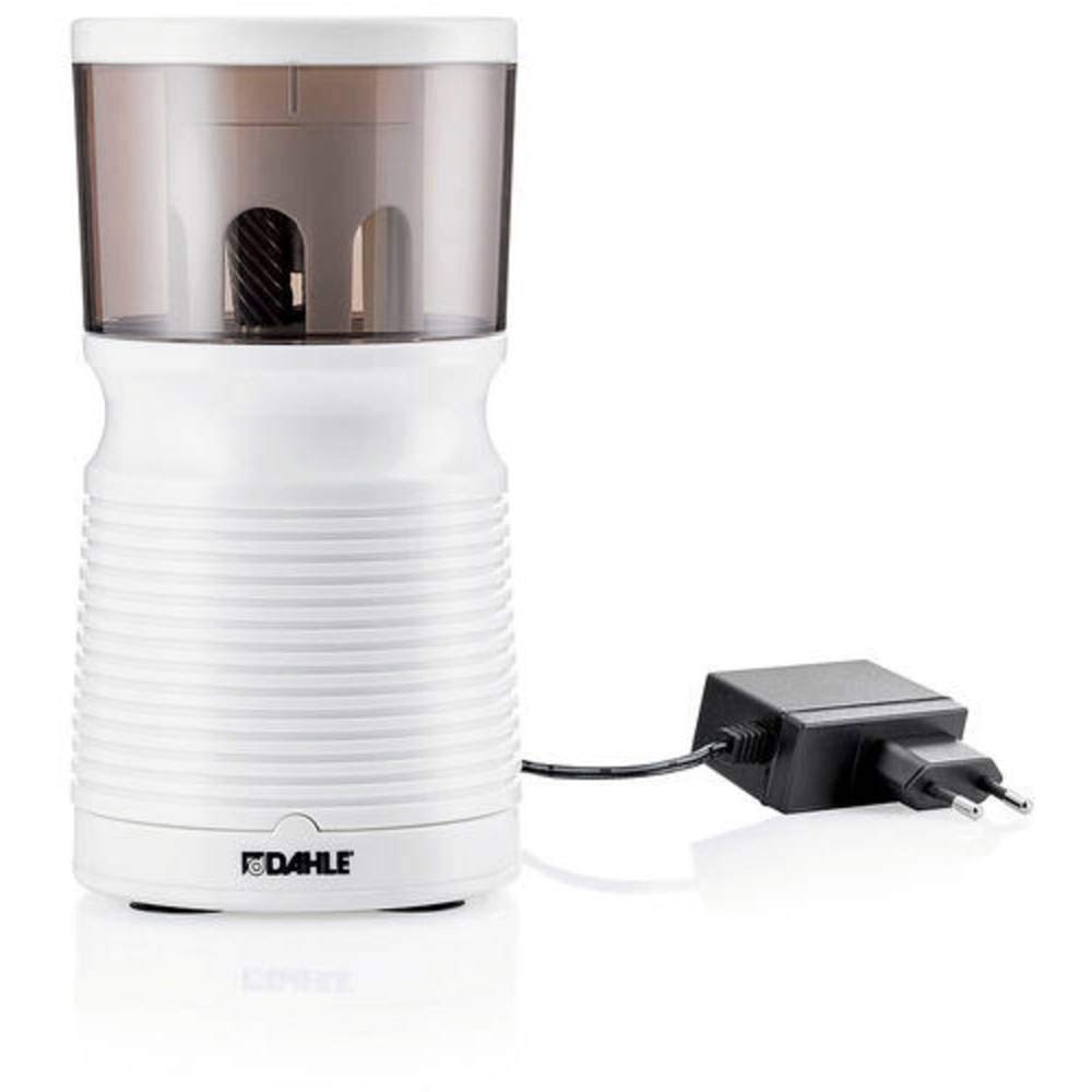 Dahle Electric Sharpener 210 (Pencil Sharpener for Pen Diameter 8 mm - 11 mm, Child Safe to GS Standards) White, 20.7 x 10.3 x 10.3