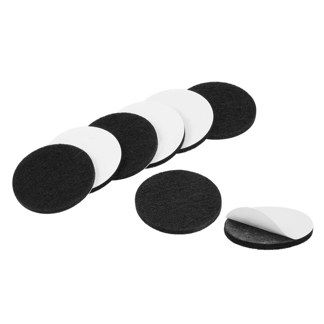 sourcing map Furniture Pads Adhesive Felt Pads 40mm Dia 3mm Thick Floor Protector Round Black 16Pcs
