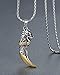 Men's Stainless Steel Tribal Lion Horn Biker Pendant Necklace, 23