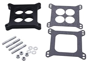 TAKPART 1/2" Ported Phenolic Carburetor Spacer 4bbl SBC BBC BB Compatible for Holley SB Chevy Ford