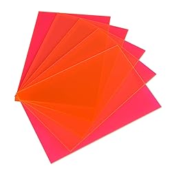5 Pack Acrylic Sheet Pink Fluorescent Colored