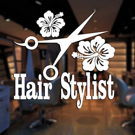 Buy Generic Hair Salon Sticker Beauty Scissors Decal Haircut Name