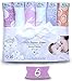 Cambria Baby Organic Cotton Premium Burp Cloths for Girls. Ultimate Coverage with Preshrunk Super Absorbent Inner Layers Polyester Fleece & XL Size. Chemical Free to Protect Baby’s Skin. 6 Pack