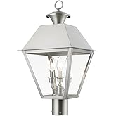 Livex Lighting, 27219-91, Wentworth, Outdoor Large Post Top Lantern, Brushed Nickel