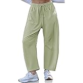 TARSE Women’s Barrel Sweatpants Loose Fit Lounge Pants Casual Wide Leg Pants Cotton Comfy Elastic Waist Joggers with Pockets