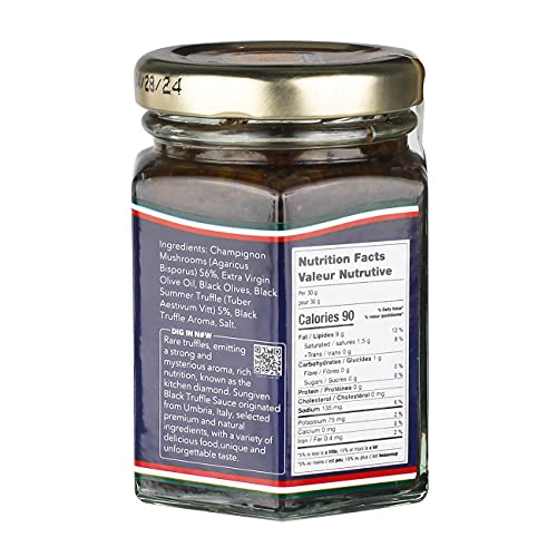 SUNGIVEN Black Truffle Sauce, Made In Italy, Gluten Free, Non GMO