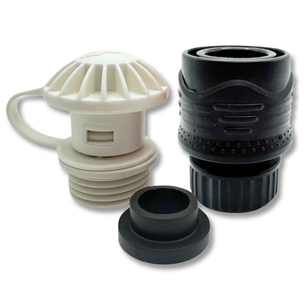 Flush-M Outboard Quick Connect Flush Kit for Suzuki with Cowling Gasket Seal & Red Hose - Compatible with All Suzuki Engines from 25HP - 350HP - UV Stable & Durable Glass Filled Nylon - White