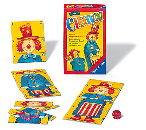 Ravensburger 23115 - Clown, Mitbringspiel für 2-6 Spieler, Kinderspiel ab 4 Jahren, kompaktes Format, Reisespiel, Würfelspiel – Bild 6