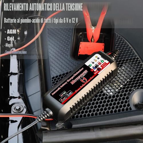 MOTOPOWER Maintainer 6V/12V 4AMP Fully Automatic Smart Charger with Battery Recovery Mode