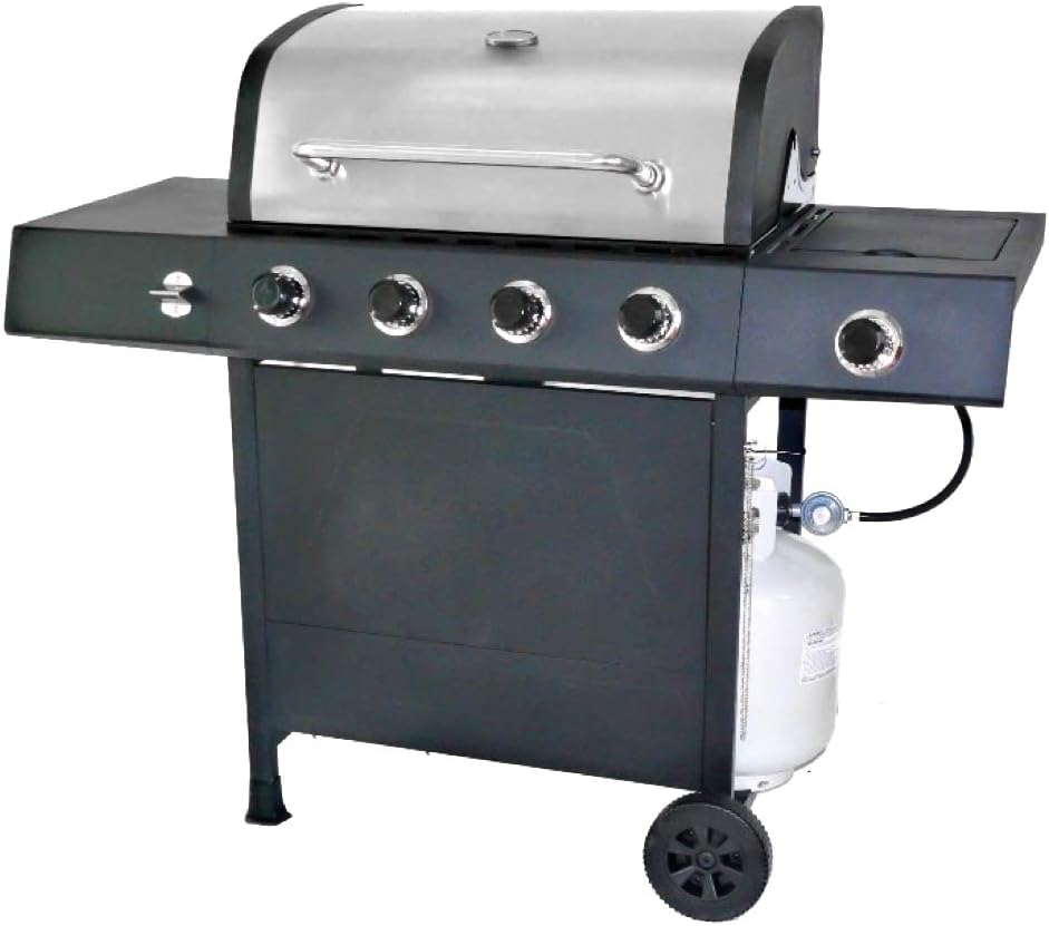 review RevoAce 4-Burner LP Gas Grill with Side Burner, Stainless Steel