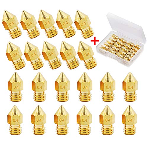 22PCS MK8 Nozzle 0.4mm 3D Printer CR 10 Nozzle with Storage Box,for 3D Printer Makerbot Creality CR-10 (Best 3d Printer Nozzle)