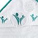 Eosette Hooded Baby Towel with Washcloth Mitt, 100% Organic Cotton –White Baby Bath Towel Set for Kids, Girls, Boys, Infant to Toddler –Baby Shower Gift