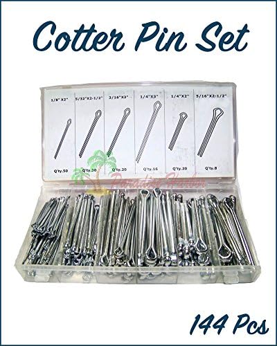 Paradise Harbor 144 Pcs Large Assorted Cotter Pins Cotter Keys Set Cotter Clip Hardware Assorted Kit
