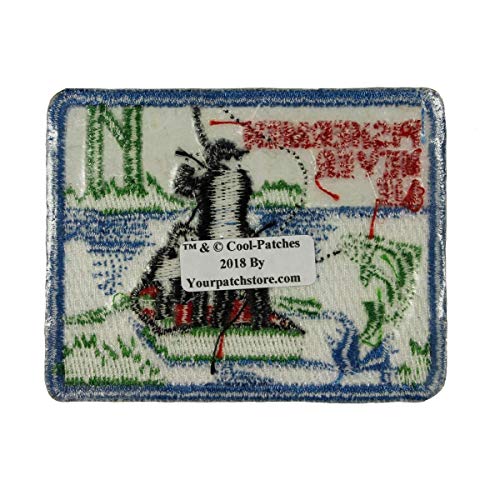 Fishermen Never Lie Patch Bass Trout Fish Rod Reel Embroidered Iron On Applique